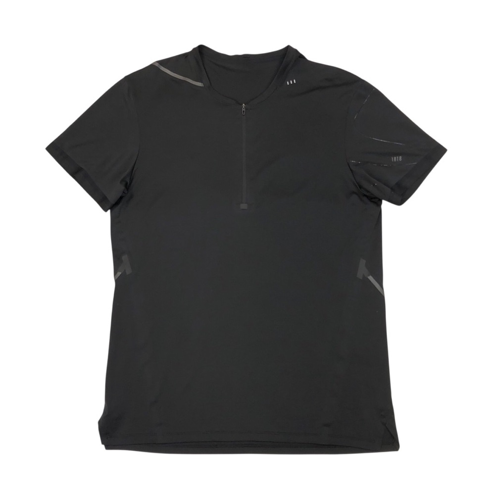 Lululemon All Terrain Short Sleeve Zip Shirt Men's Size Medium Black Performance